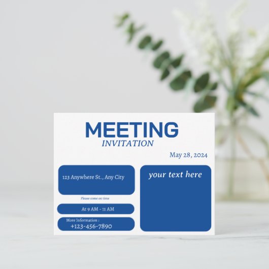 uitnodiging voor vergadering (Staand voorkant)