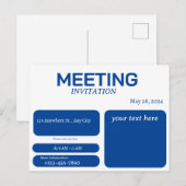 uitnodiging voor vergadering briefkaart (Voorkant / Achterkant)