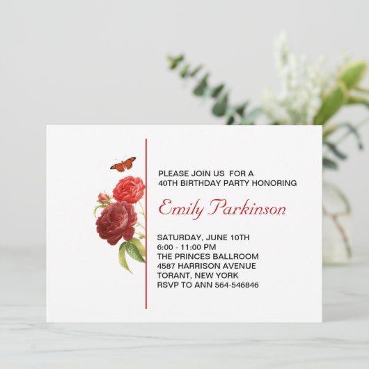 uitnodiging voor verjaardag (Staand voorkant)