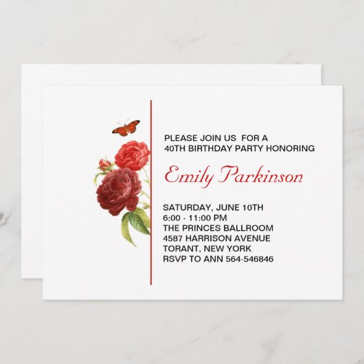 uitnodiging voor verjaardag (Voorkant / Achterkant)