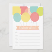 Uitnodiging voor verjaardag ballon (Voorkant)