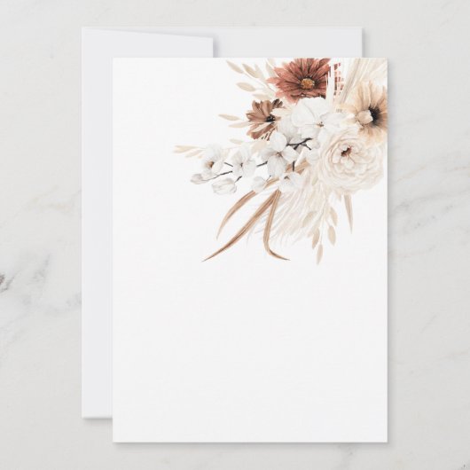 Uitnodiging voor verjaardag Boho Pampas (Achterkant)