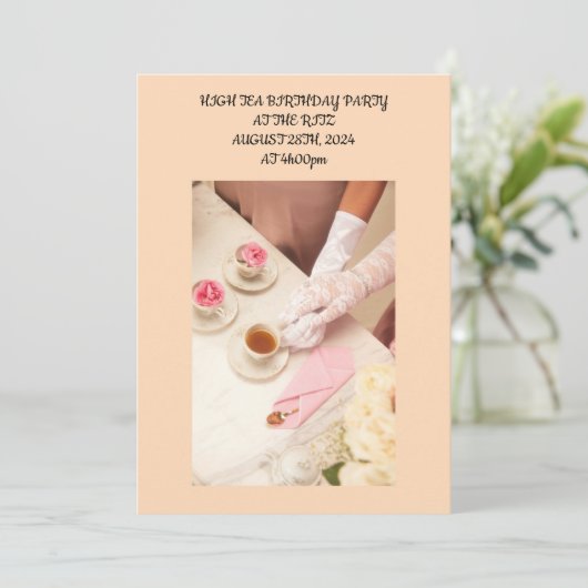 Uitnodiging voor verjaardag, direct downloaden (Staand voorkant)