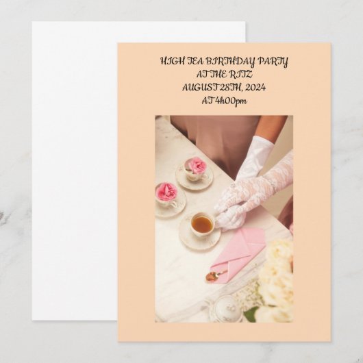 Uitnodiging voor verjaardag, direct downloaden (Voorkant / Achterkant)