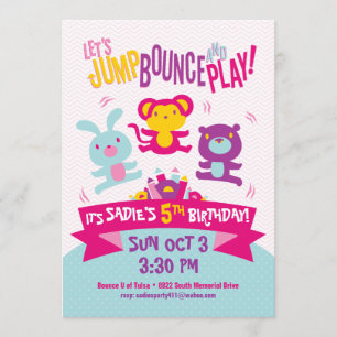 Uitnodiging voor verjaardag *Jump, Bounce & Play*