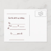 Uitnodiging voor verjaardag Kindertekening (Achterkant)