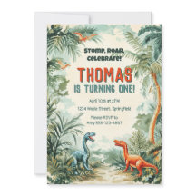 Uitnodiging voor verjaardag met dinosaurusthema