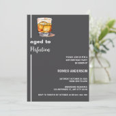 Uitnodiging voor verjaardag met glas Whiskey (Staand voorkant)