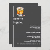 Uitnodiging voor verjaardag met glas Whiskey (Voorkant / Achterkant)