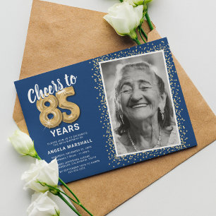 Uitnodiging voor verjaardag met 'Proost op 85 jaar
