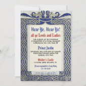 Uitnodiging voor verjaardag middeleeuwse renaissan (Voorkant)