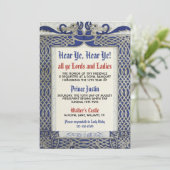 Uitnodiging voor verjaardag middeleeuwse renaissan (Staand voorkant)