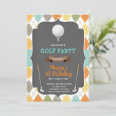 Uitnodiging voor verjaardag mini-golf (Staand voorkant)