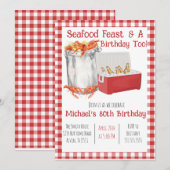 Uitnodiging voor verjaardag seafood kookfeest (Voorkant / Achterkant)