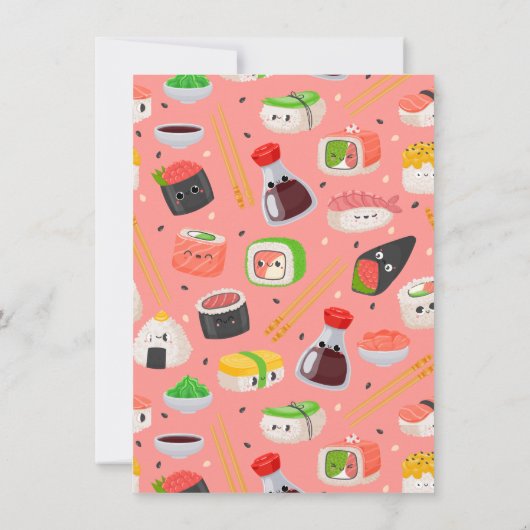 Uitnodiging voor verjaardag Sushi (Achterkant)