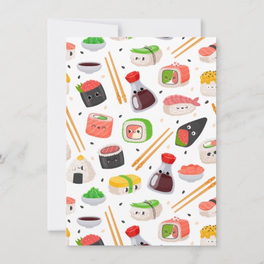 Uitnodiging voor verjaardag Sushi (Achterkant)
