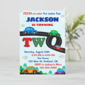 Uitnodiging voor verjaardag van auto's (Staand voorkant)