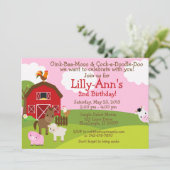 Uitnodiging voor verjaardag van Barnyard (Staand voorkant)