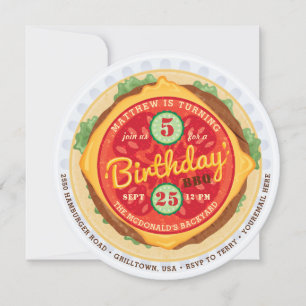 Uitnodiging voor verjaardag van Big Burger
