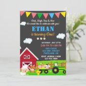 Uitnodiging voor verjaardag van boerderij Roodbarn (Staand voorkant)