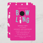 Uitnodiging voor verjaardag van Bowling Fun Kind_R (Voorkant / Achterkant)