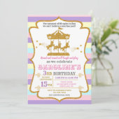 Uitnodiging voor verjaardag van Carrousel (Staand voorkant)