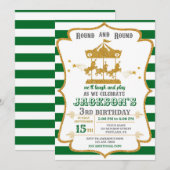 Uitnodiging voor verjaardag van Carrousel (Voorkant / Achterkant)