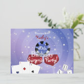 Uitnodiging voor verjaardag van Casino-Vegas-stijl (Staand voorkant)