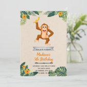 Uitnodiging voor verjaardag van de aap Hawaï (Staand voorkant)