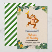 Uitnodiging voor verjaardag van de aap Hawaï (Voorkant / Achterkant)