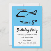 Uitnodiging voor verjaardag van de helikopter (Voorkant)