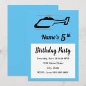 Uitnodiging voor verjaardag van de helikopter (Voorkant / Achterkant)