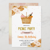 Uitnodiging voor verjaardag van de picknick tea pa (Voorkant / Achterkant)