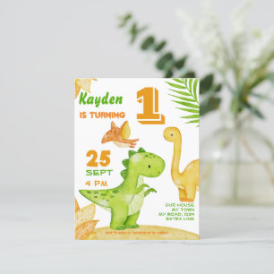 Uitnodiging voor verjaardag van Dinosaur