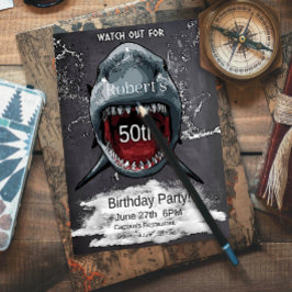 Uitnodiging voor verjaardag van een haai, aanval v