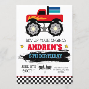 Uitnodiging voor verjaardag van een Monster-vracht