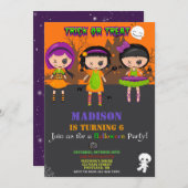 Uitnodiging voor verjaardag van Halloween Voodoo p (Voorkant / Achterkant)