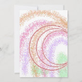 uitnodiging voor verjaardag van het kleurrijke en  (Achterkant)