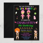 Uitnodiging voor verjaardag van het Kusje Glamor n (Voorkant / Achterkant)