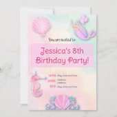 Uitnodiging voor verjaardag van het regenboogmeisj (Voorkant)