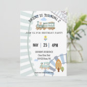 Uitnodiging voor verjaardag van het treinthema (Staand voorkant)