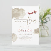 Uitnodiging voor verjaardag van het vliegtuig (Staand voorkant)