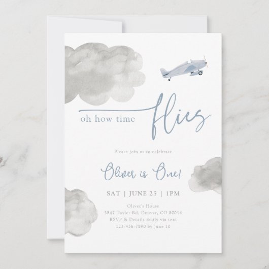  Uitnodiging voor verjaardag van het vliegtuig (Voorkant)