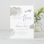  Uitnodiging voor verjaardag van het vliegtuig (Staand voorkant)