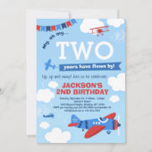 Uitnodiging voor verjaardag van het vliegtuig omho (Voorkant)