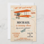 Uitnodiging voor verjaardag van het vliegtuig Uitn (Voorkant)