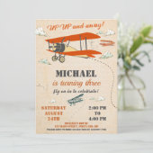 Uitnodiging voor verjaardag van het vliegtuig Uitn (Staand voorkant)