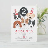 Uitnodiging voor verjaardag van hond (Staand voorkant)