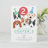 Uitnodiging voor verjaardag van hond (Staand voorkant)