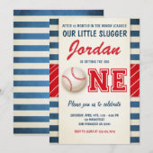 Uitnodiging voor verjaardag van honkbal (Voorkant / Achterkant)